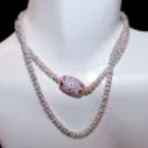 Dyadema Made in Italy Italian Sterling Silver Rhinestone Popcorn Chain Necklace